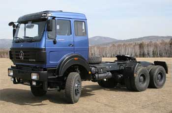 Седельный тягач ND4250FJ 6х6 технология Mercedes BEIFANG BENCHI (North Benz) Китай